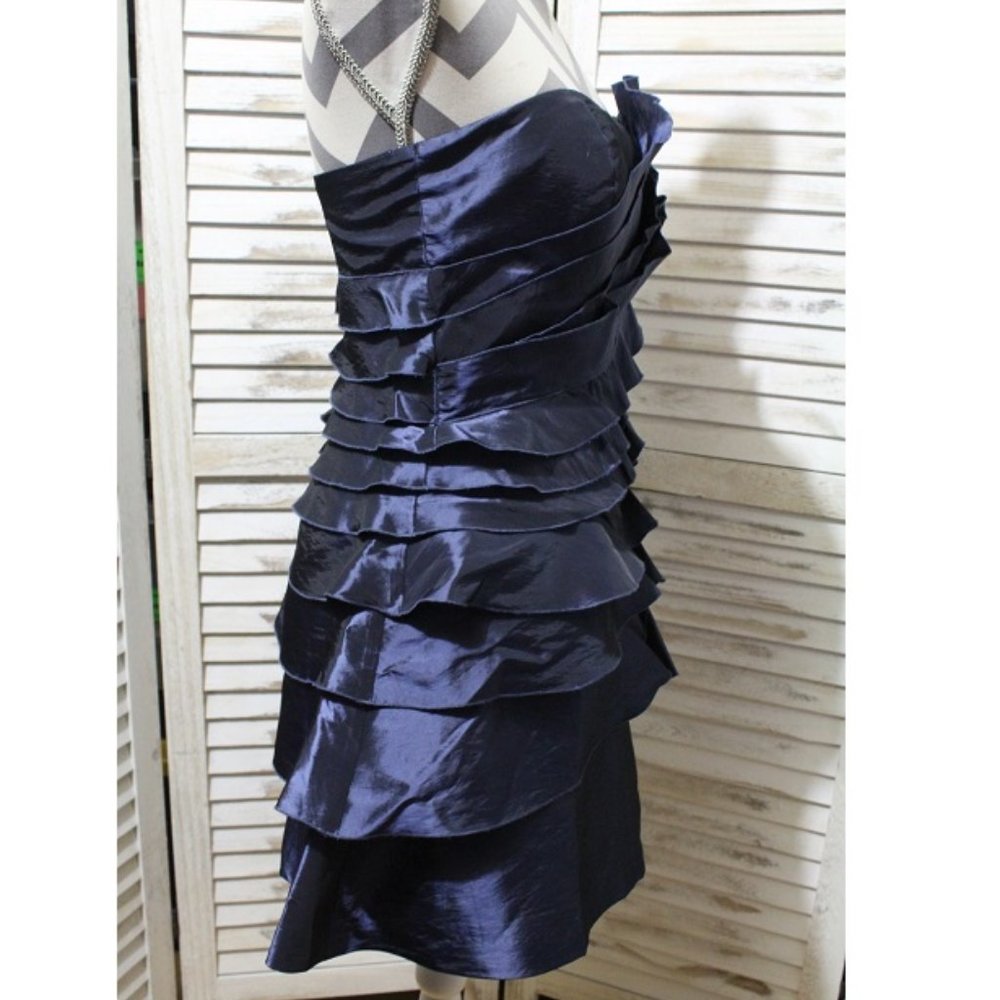 BCB Generation blue cocktail ruffle dress(643) - Picture 2 of 5